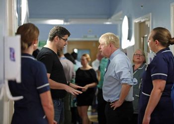NHS dad attacks Boris Johnson on hospital visit