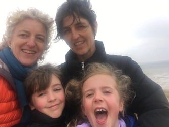 Jane (left)with her family.