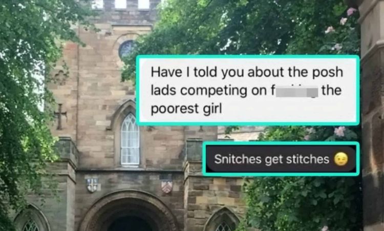 Screenshots leaked from a fresher group chat two weeks ago. Credit;SWNS